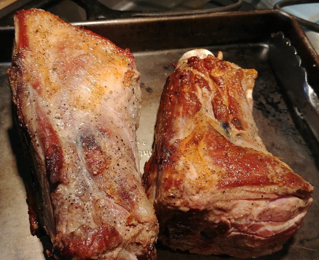 Browned lamb neck roasts
