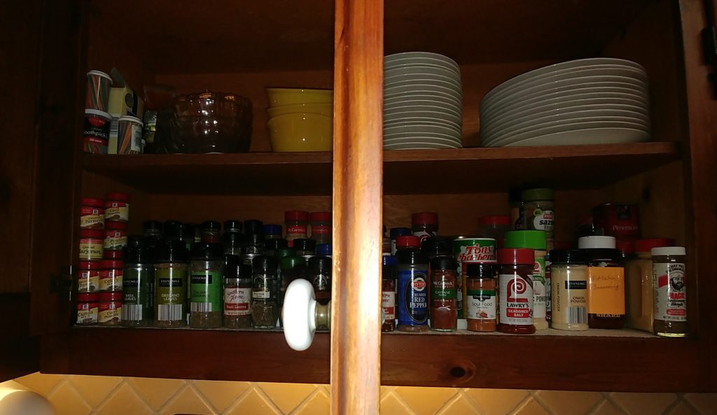 Organized spice cabinet