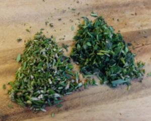 minced herbs for pate